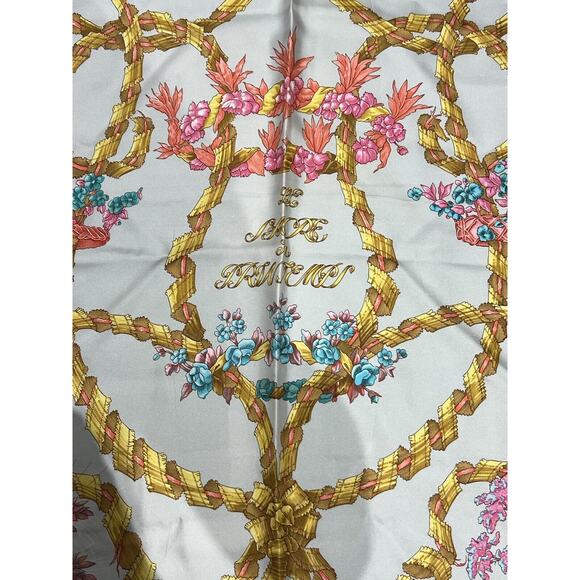 GORGEOUS HERMES “Le Sacre du Printemps” Silk Scarf ICE BLUE GREY SUPER MINT!! - Picture 2 of 5